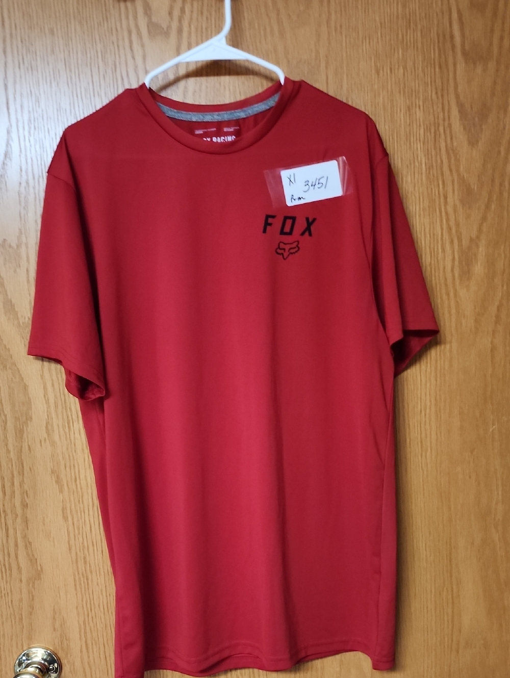 Fox Racing Red Short Sleeve Athletic Tee with Subtle Logo mens XL number 3451